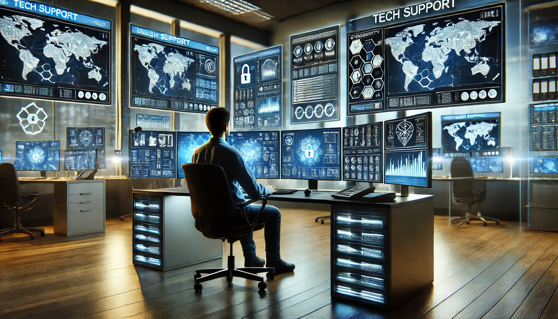 Cybersecurity and network monitoring screens