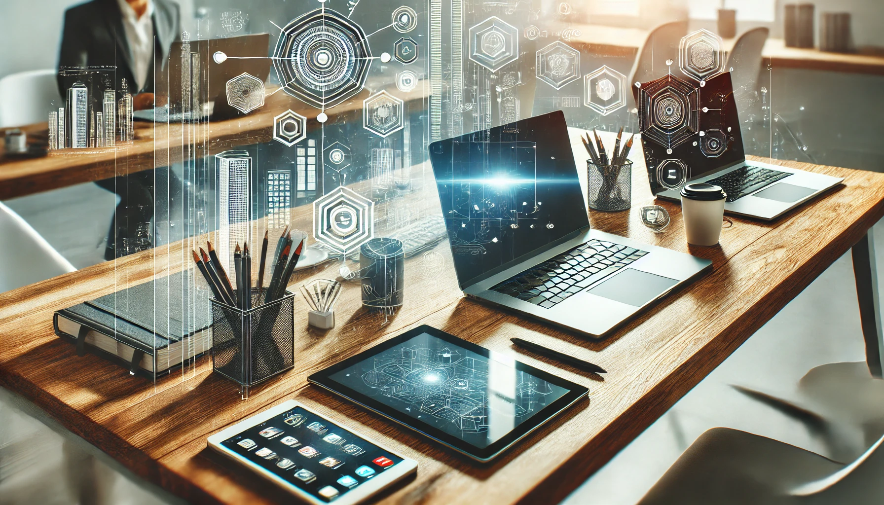 Modern small business technology workspace