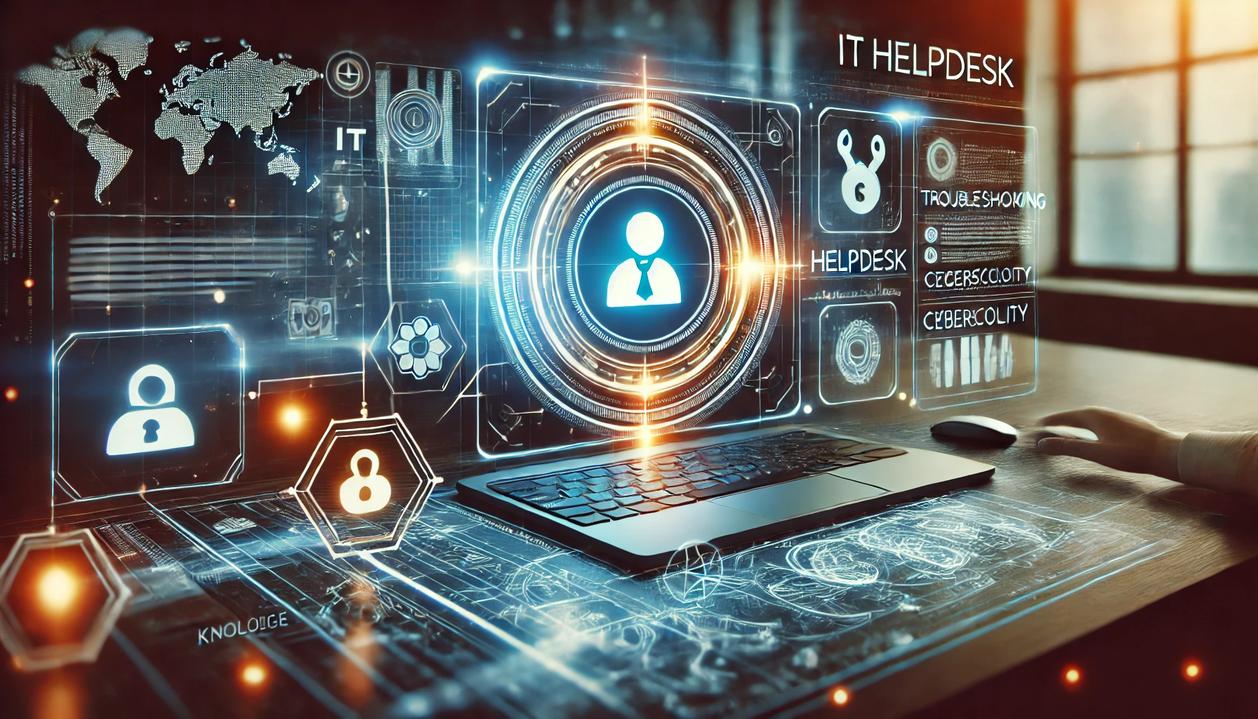 Modern IT helpdesk support concept